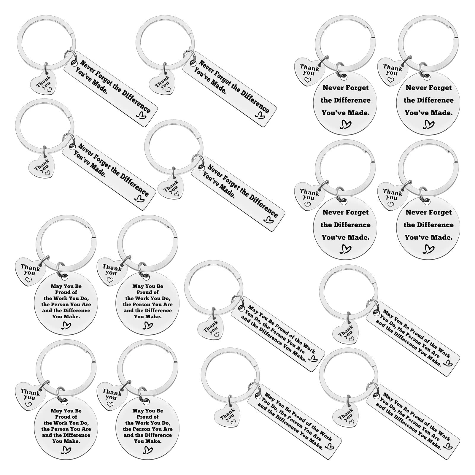 Ximalun 16 Pcs Thank You Gifts Keyring Appreciation Gifts for Employee Staff Team Coworker Colleague Leaving Retirement Christmas Thank You Gifts for Nurse Teacher Mentor Coach Social Worker