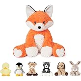 Niuniu Daddy 14" | 3.5 Pound Weighted Fox Plush Stuffed Animal, Heavy Stuffed Red Fox Plush Toys for Kids Adults, Weighted Beads for Stuffed Animals Body Pillow for Birthday Christmas Holiday