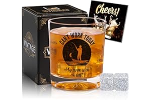 ITHMAHCO Fishing Gifts For Men, Whiskey Gifts for Men Fisherman, Fishing Gift For Man Boys Unique, Funny Bourbon Angling Gift, Whiskey Set Presents For Man