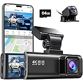 REDTIGER F7N 4K Dual Dash Cam Built-in WiFi GPS Front 4K/2.5K and Rear 1080P Dual Dash Camera for Cars,3.18 inch Display,170 