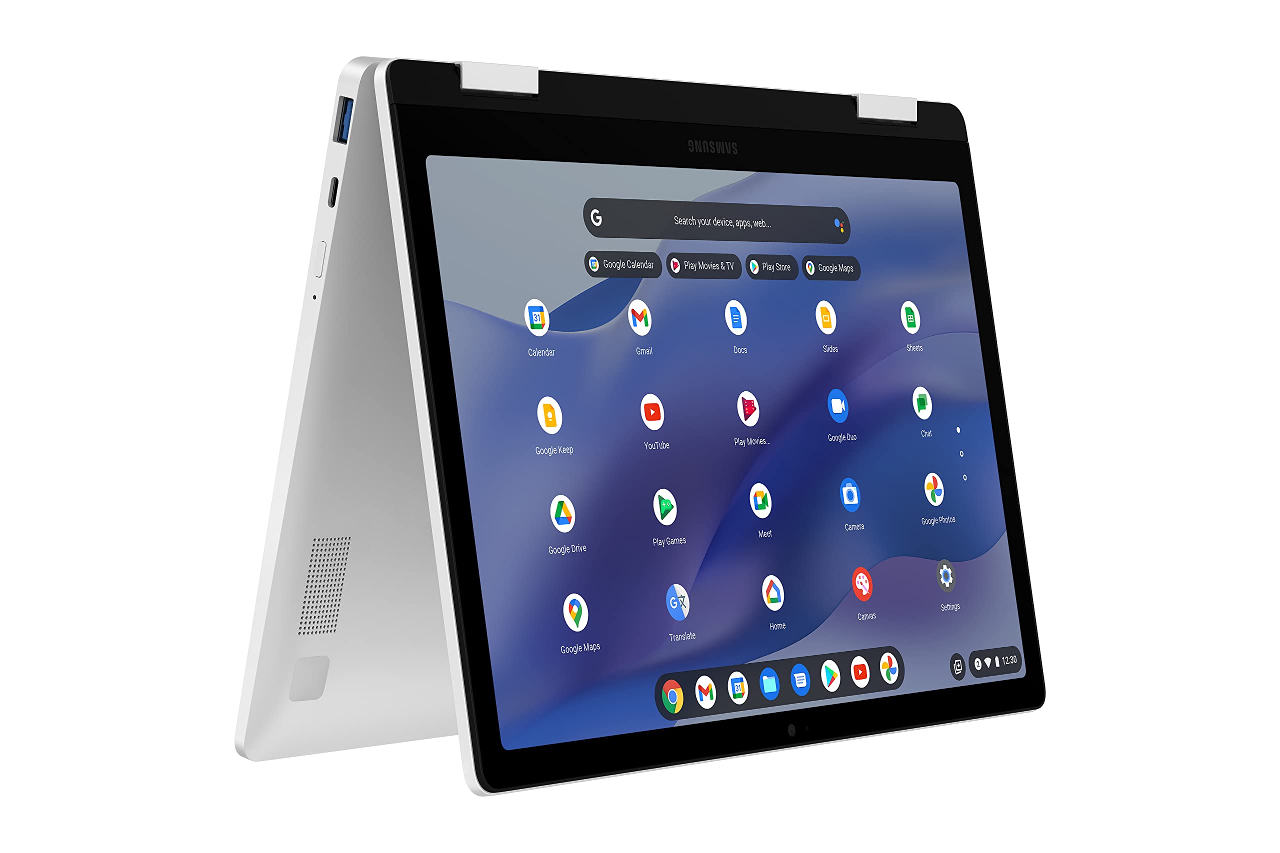 Samsung Galaxy Chromebook2 360 Laptop, 12.4 Inch, 4Gb Ram, 64Gb Storage, Celeron - Silver - Official - View 8