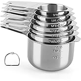 Stainless Steel Measuring Cups Set of 7, Stackable Measure Cups Kitchen Gadgets for Cooking Baking Supplies Tools, Nesting Me