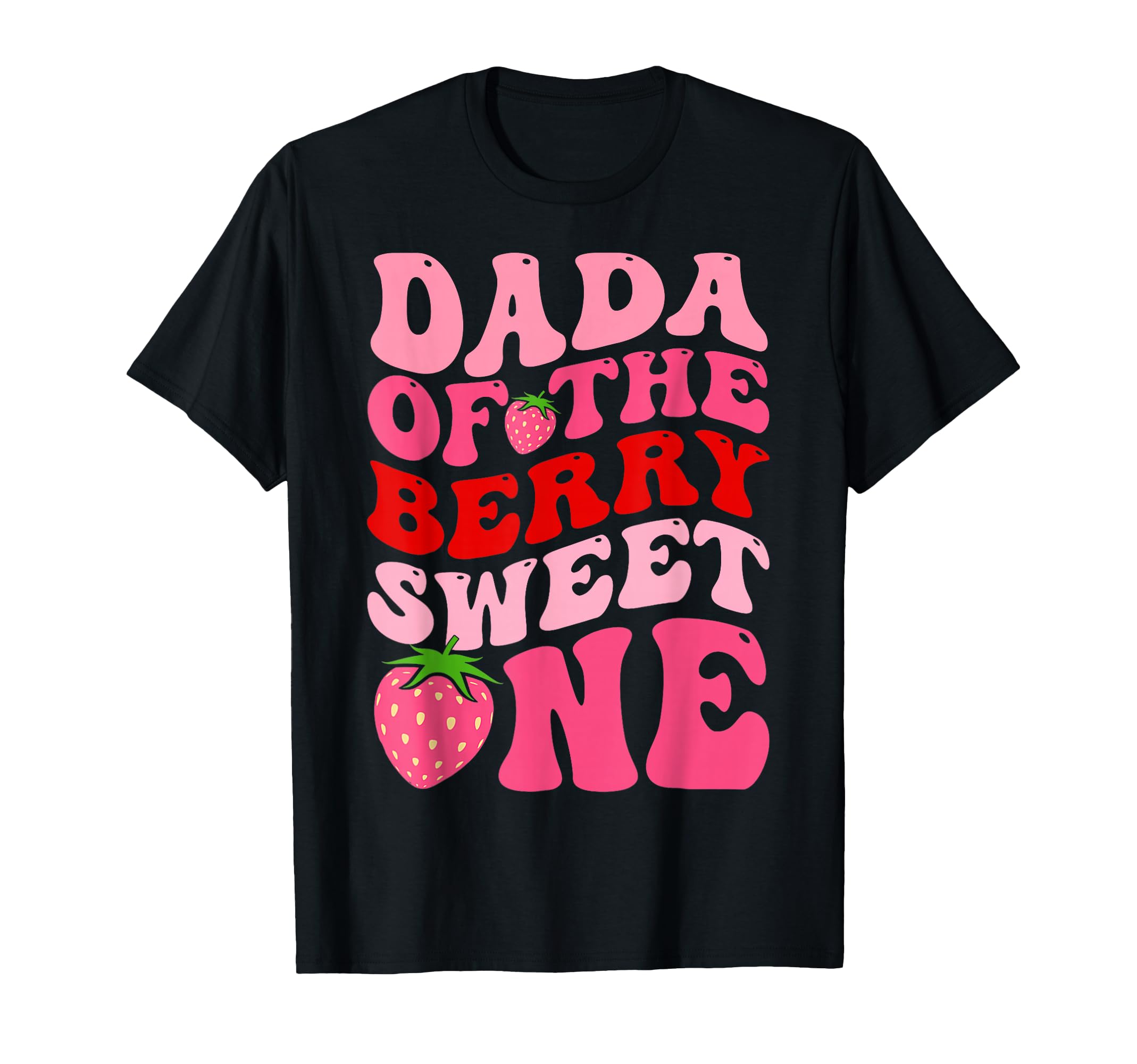 Photo 1 of Dada Of The Berry Sweet One Strawberry First Birthday T-Shirt white 