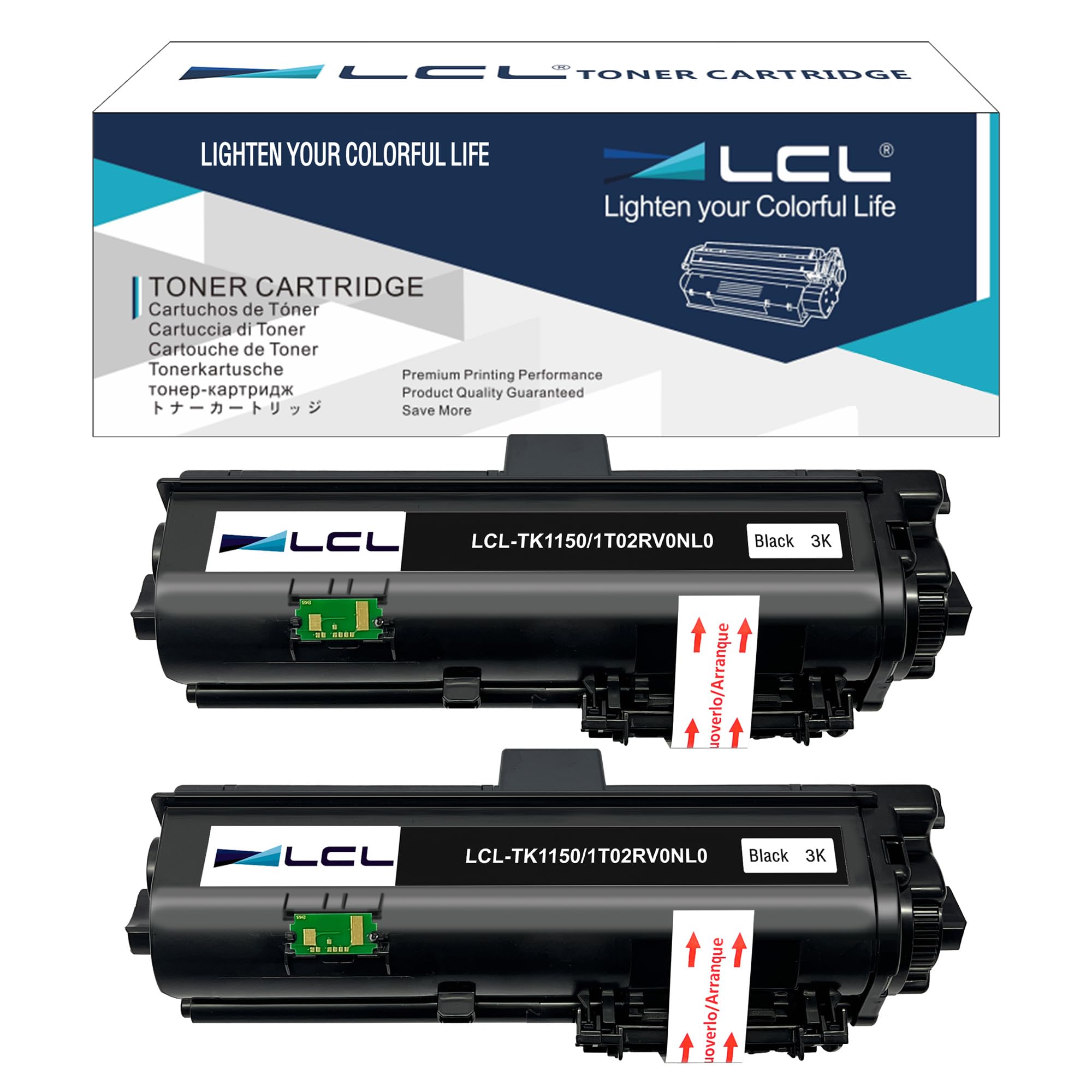 LCL TK-1150 Black Toner Cartridge Replacement for Kyocera TK-1150 TK1150 for Kyocera ECOSYS M2135 M2135dn P2235 P2235dw P2235dn M2635dw M2635dn M2735dn (2 Pack)