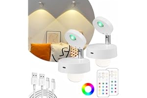 Wireless LED Spotlight Indoor with Remote: Rechargeable Mini Spot Lights for Picture Art Display Plants Lighting - Small Spot
