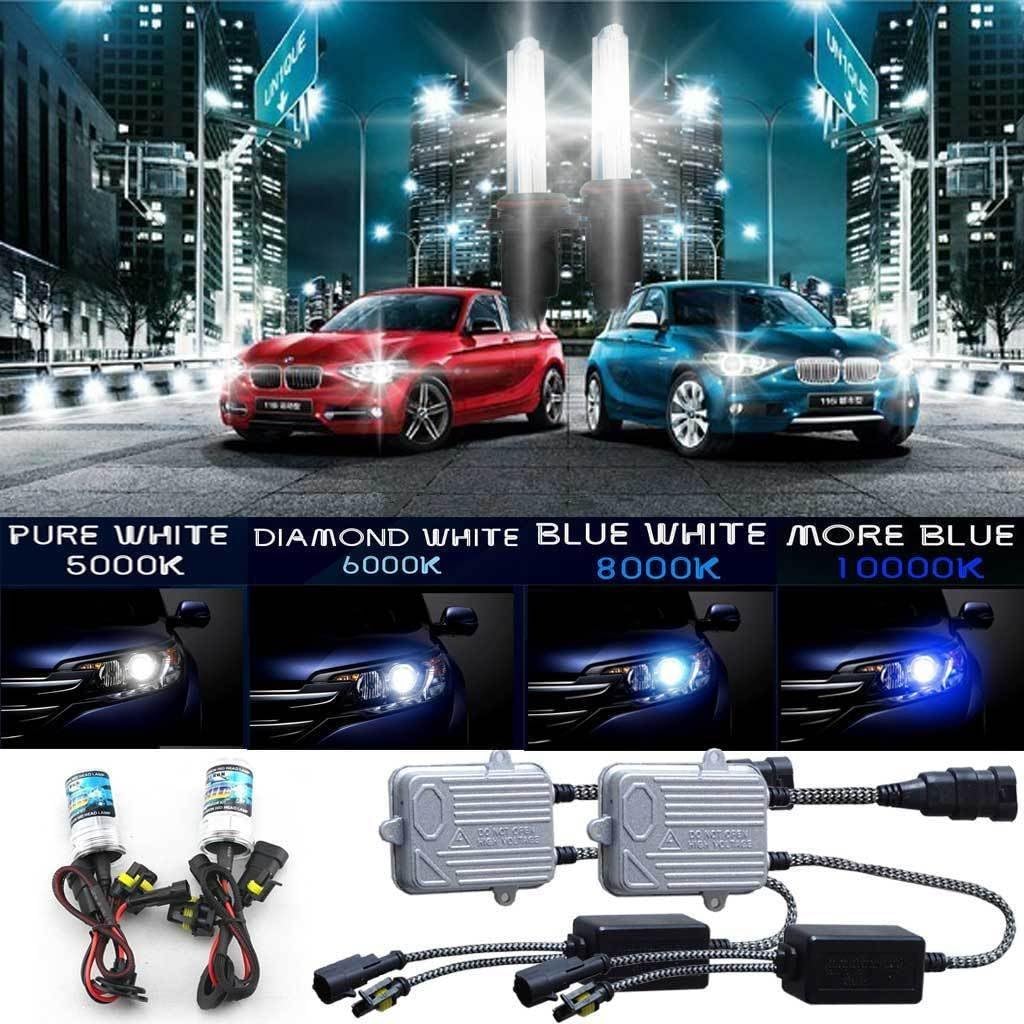 Autofather H1 Xenon HID Conversion Kit Headlight Bulb 12V 55W 5000K Warm White Color- 2 Bulbs and 2 advanced Ballast