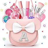 Vodolo Kids Makeup Sets for Girls 5-8 with Initial A Bag,Non Toxic Washable Kids Real Makeup Kit for Girls Age 4-6,3 4 5 6 7 8 9 10 Years Old Little Girl Friendly Play Make Up Christmas Birthday Gift