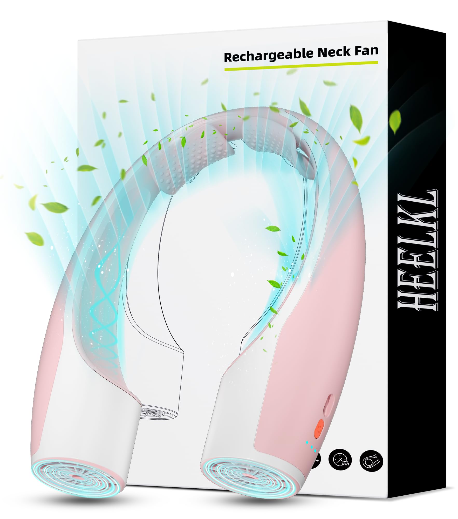 Photo 1 of **FOR PARTS ONLY/NON-FUNCTIONAL** Heelkl AI Neck Fan, 4 Speeds Adjustable Portable Personal Fan Rechargeable, 4000 mAh Battery Faster Cooling Wearable Fan, Ultra Quiet for Home, Office, Travel, Outdoor - PInk
