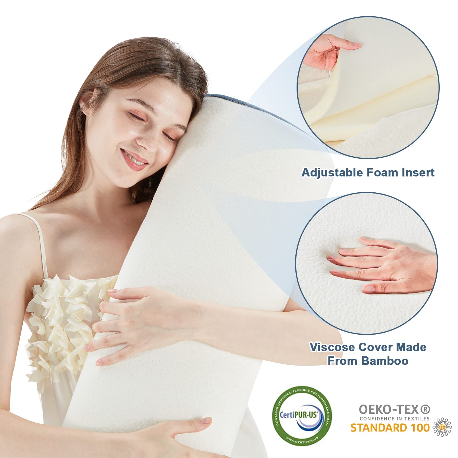 6pcs Orthopedic Bed Wedge Pillow Set, Memory Foam Wedge Pillow for Sleeping, Knee, Lumbar and Back Pain Relief Adjustable Bed Pillow - Acid Reflux, Anti Snoring & GERD Sleeping, Grey