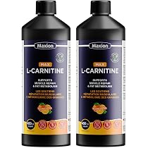 Maxion 2 Pack L-Carnitine 1500mg with Vitamin B5, Orange Flavour, 2x450 mL