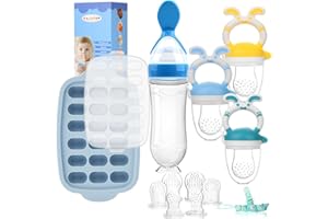 Food Feeder Baby Fruit Feeder (3Pcs) Baby Breastmilk Popsicle Molds-& Baby Fruit Feeder-WAJIAYON Silicone Baby Food Freezer Tray,Baby Food Pacifier Feeder and Teether