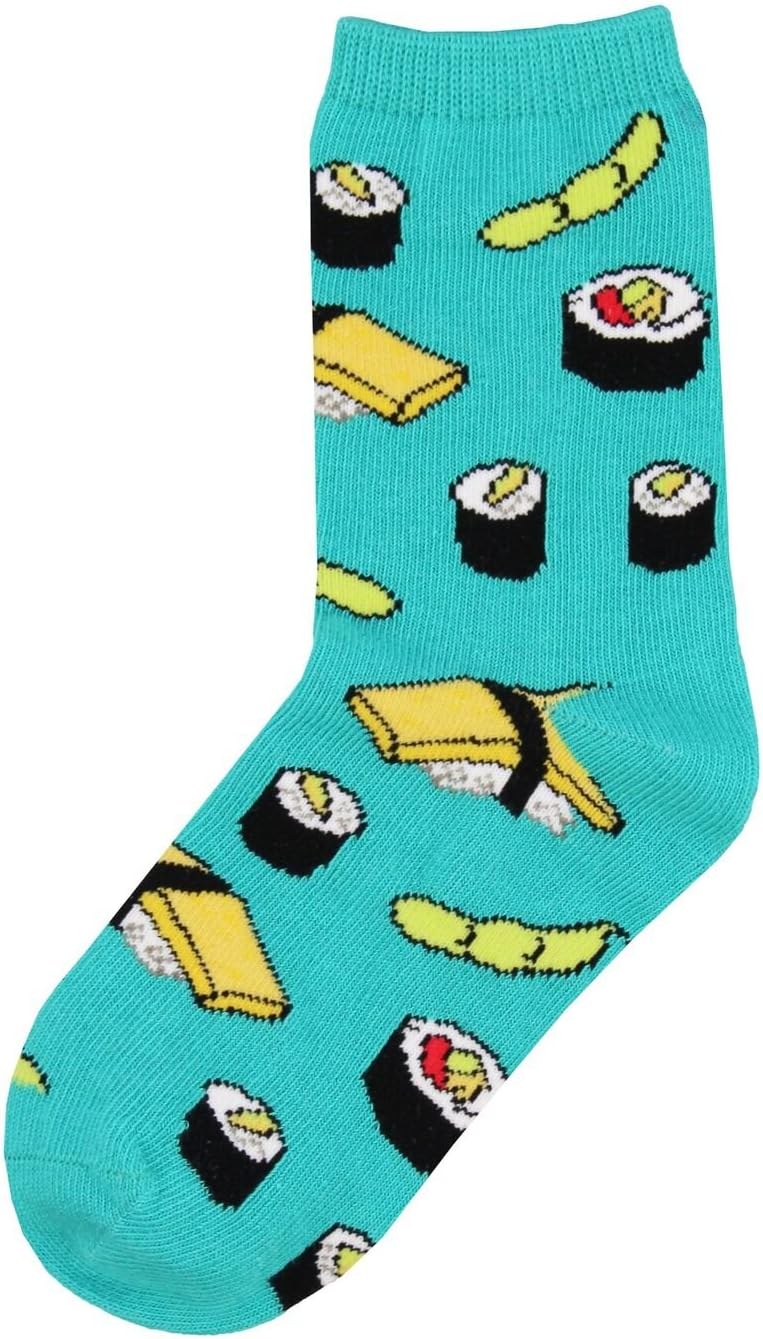 Socksmith Kids Novelty Crew Socks"Sushi Come, Sushi Go" - Bright Blue