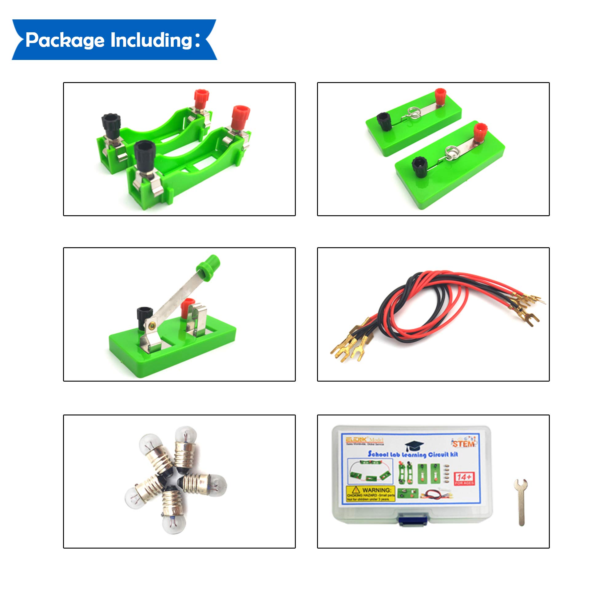 EUDAX Physics Science Lab Learning Circuit kit,Electricity Experiment Set,Building Circuits for Student Junior Senior High School Students (Basic kit)