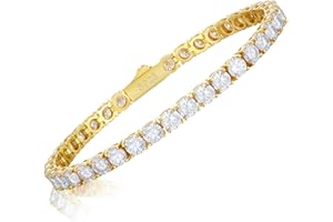 TUHE Moissanite Tennis Bracelet, 4.8ct-21ct Lab Grown Diamond Bracelets for Women, 18k White Gold Plated 925 Sterling Silver Bracelet for Men, 2-5mm D Color VVS1 Round Cut Moissanite Bracelet Gift for Women Valentine's Day