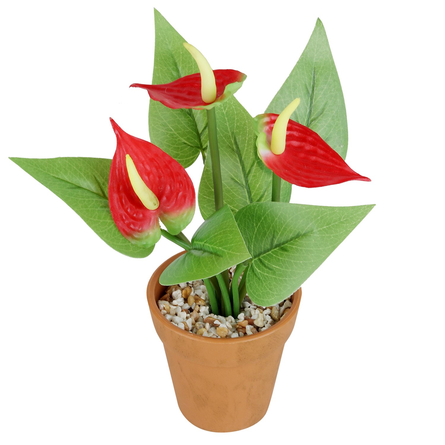 Buy Wonderland Anthurium With Plastic Pot In Red Artificial Flower With Plastic Pot And Gravel Artificial Flower Artificial Flowers For Home Decor With Pot Artificial Plants With Pot Home Decor Home Decoration