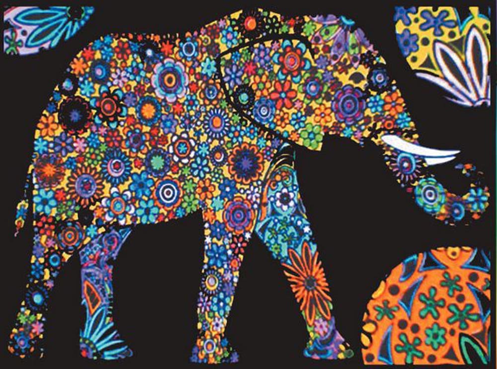Colorvelvet 47 x 35 cm "Elephant" Drawing Colouring System (Large, Multi-Colour)