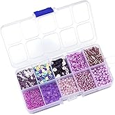 Hiswan Assorted Beads for Jewelry Making, Glass Seed Bugle Tube Beads Loose Sequins Multiple Sizes for Crafts Sewing Jewelry Making