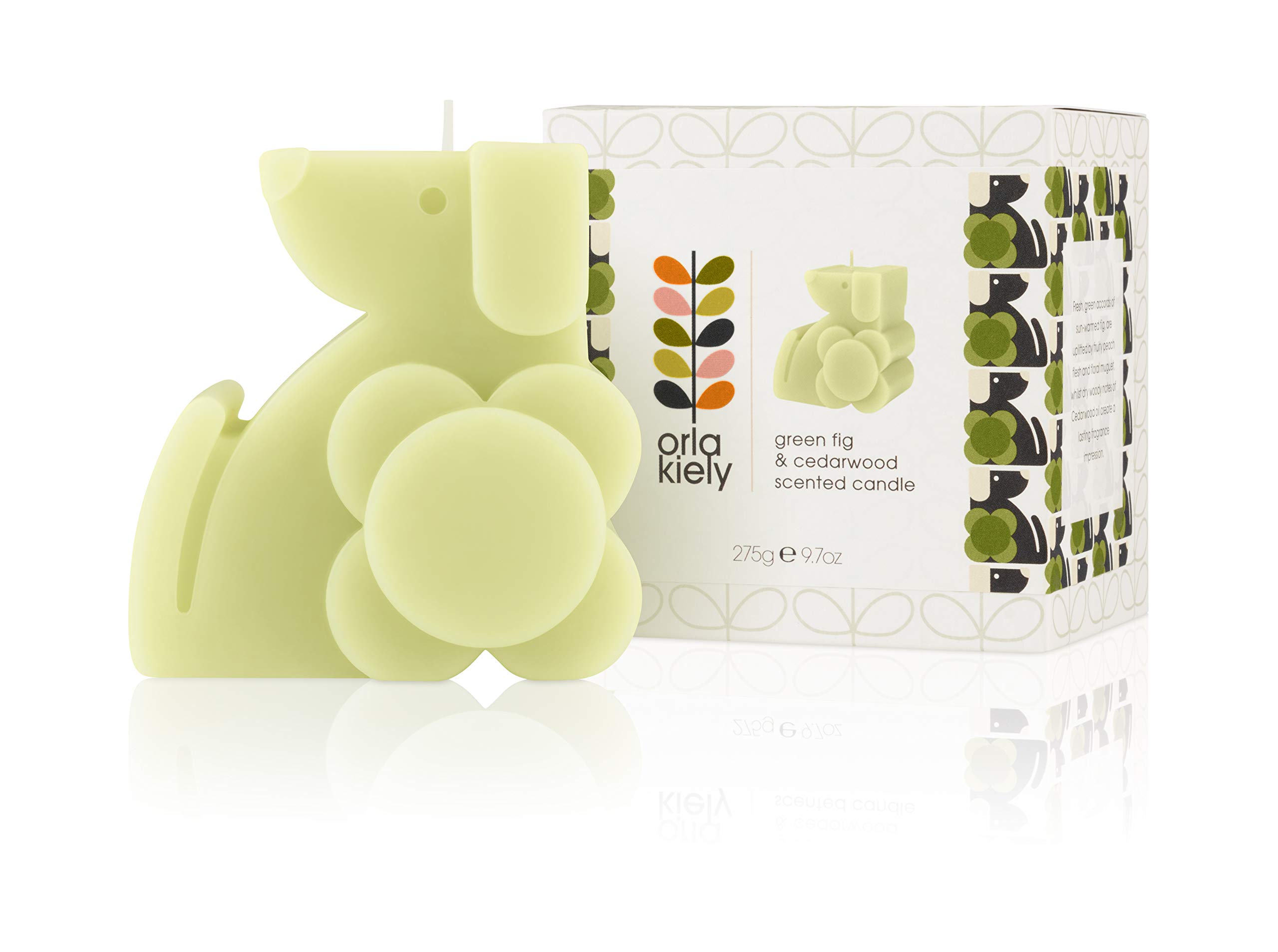 Orla Kiely Dog- Green Fig and Cedar Wood Scented Candle, OKHHM4040