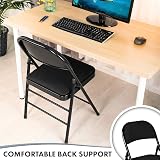 Nyxi Set of 2 Folding Chairs Padded Seat Metal Frame 135kg Black view 4