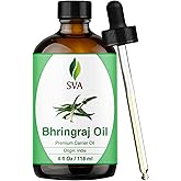 SVA Bhringraj Premium Carrier Oil 4oz (118ml) With Dropper for Hair Oiling, Scalp Massage & Skin Care