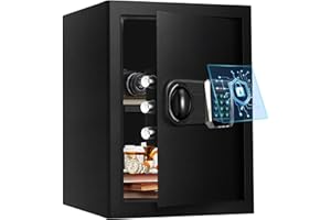 BIOAEYOK Fireproof Waterproof Safe Box for Home Documents, 3.0 Cu Ft Digital Security Safe Box with LED Sensor Light & Emergency USB-C Cable, Removable Shelf for Money Jewelry Valuables