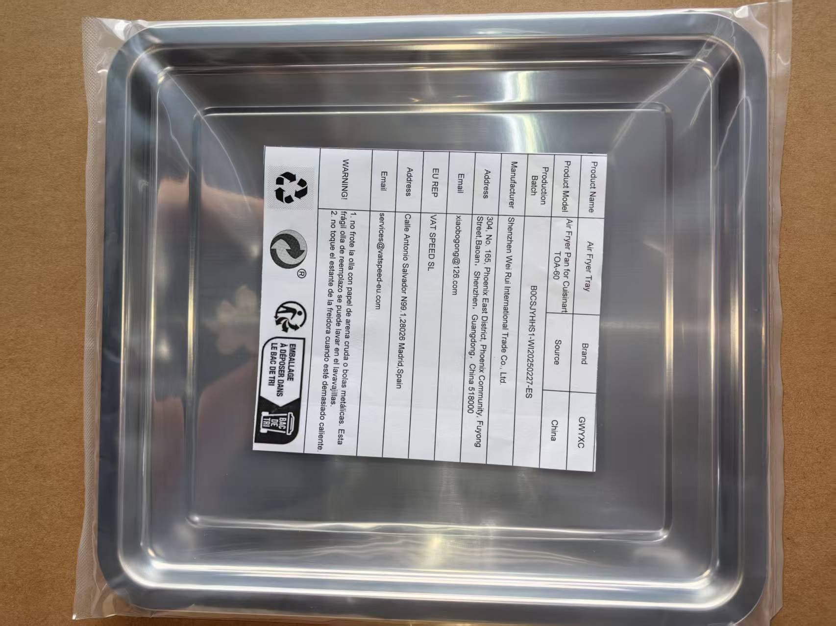 Air Fryer Tray Replacement for Cuisinart TOA-60 TOA-65 TOA-70 Toaster Air Fryer Convection Oven, 12.4 * 11'' Mesh Air Fryer Stainless Steel Basket Wire Rack Accessories Parts, Dishwasher Safe