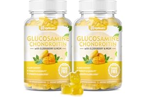 UPNEUTRI Sugar Free Glucosamine Chondroitin Gummies, Extra Strength 1500mg Glucosamine with Chondroitin MSM & Elderberry & Turmeric, Joint Support Supplement for Men & Women Move Free Joint Health