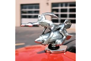 Weshaso Cowboy Skull Gunslingers Hood Ornament Sculpture for Cars, Vintage 3D Skull Hood Decorative Motorcycle License Plate Decor for Trucks Vehicle (Coyote-Rocket)