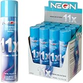 NEON Butane Refill, 11X Ultra-Refined Butane Fuel, 300ml Premium Lighter Fluid with Metal Nozzle for Refillable Jet Flame Lighters, Torches, and Culinary Use, 12 Cans