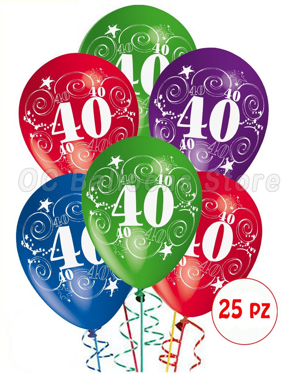 Palloncini pleanno 40 Anni addobbi e decorazioni per feste party confezione 25pz Amazon Giochi e giocattoli