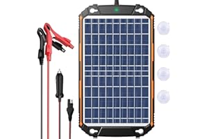 GROPOW 10W 12V Solar Battery Trickle Charger Maintiner, Built-in Smart MPPT Charge Cntroller, Waterproof 10 Watt 12 Volt Solar Panel Charging Kits for Car Auto Boat Marine RV Trailer Motorcycle, etc