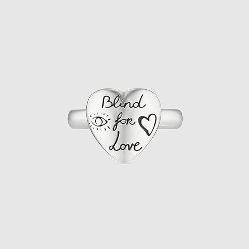 silver heart gucci ring