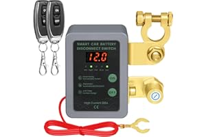 Csyibeielec Kill Switch for Car - 12V Remote Battery Disconnect Switch Smart Voltage Car Battery Kill Switch for Vehicle, RV, ATV, Truck, Boat (with LED)