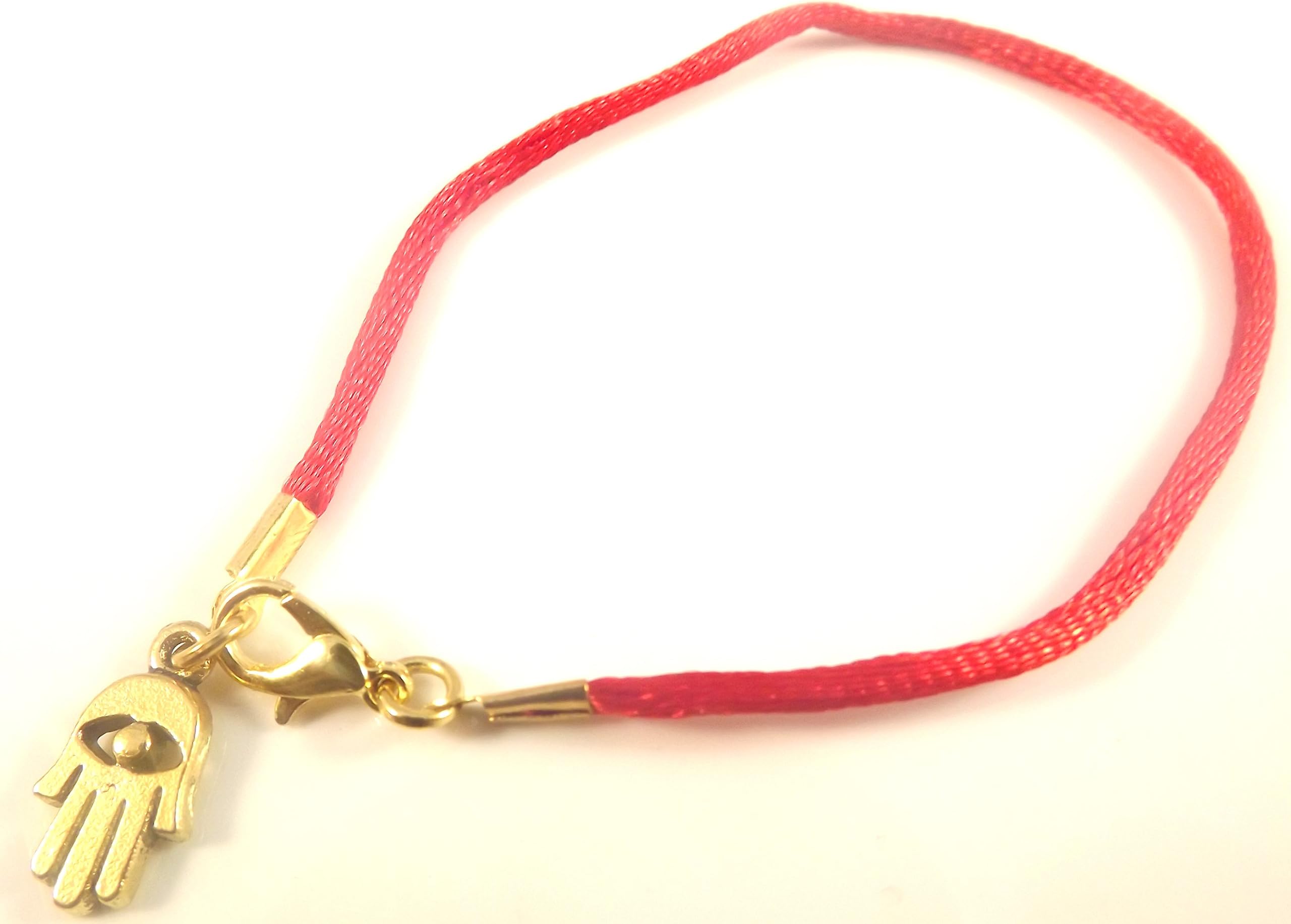 Hamsa Hand Kabbalah Red String Bracelet and Gold Evil Eye Hand