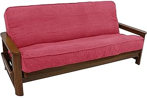 Blazing Needles Solid Microsuede Double Corded 8" to 9" Futon Cover, Full, Berry Berry
