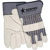 MemphisGlove 127-1935M Mustang Grain-Leather Palm Gloves, Grain Cowhide, Medium, Multicolor (Pack of 12)