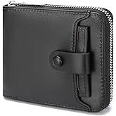 LOUEBICA Zipper Wallet for Men Leather Bifold Pocket Wallets RFID Blocking Zip Coin Credit Card Wallets -Big Capacity For Travel