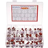 BOJACK 15 Values 150 Pcs Metallized Polypropylene Film DC Capacitor 400V/0.01uF ~ 0.56uF 630V/ 0.001uF ~ 0.068uF Assortment K