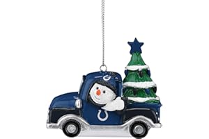 FOCO Indianapolis Colts NFL Snowman in a Truck Ornament