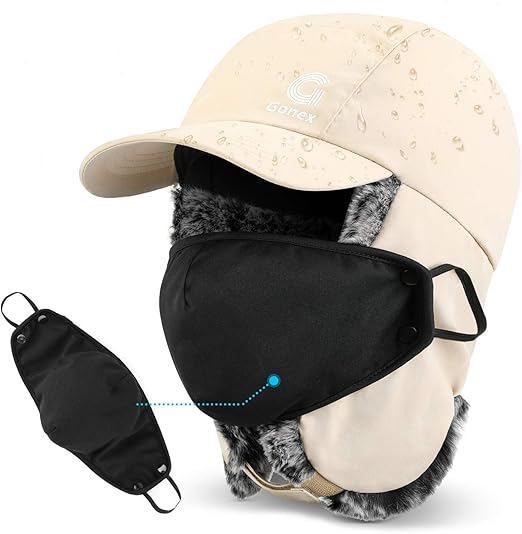 Amazon Com Gonex Winter Trapper Hat With Removable Face Mask For
