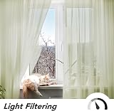 Deconovo Matcha Green Net Curtains Eyelet Voile 2 Panels 55 x 96 Inch view 4