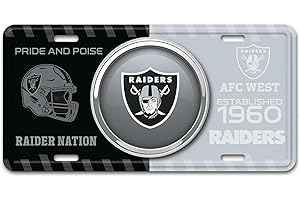 FANMATS 43263 Las Vegas Raiders Embossed Metal License Plate