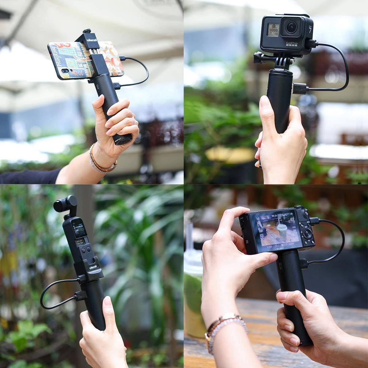 ULANZI BG-2 6800mAh Power Bank Hand Grip for Sony RX100 VII Canon G7X Mark III Compact Digital Cameras, GoPro 8 7 6 5 Action Cameras, DJI OSMO Pocket, and iPhone 11 Samsung Google OnePlus Smartphones: Electronics