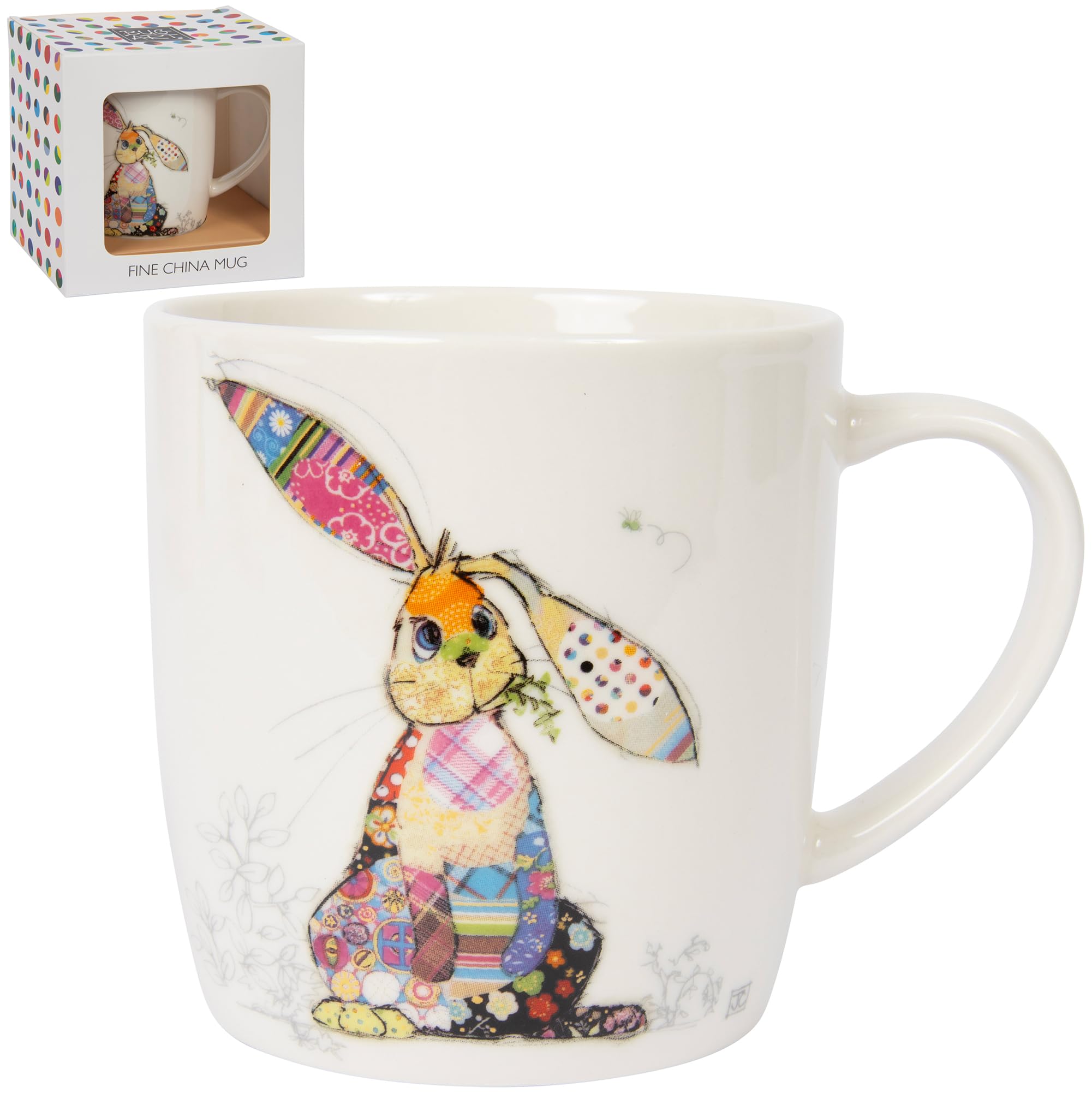 Lesser & Pavey British Designed Barrel Coffee Mug | Ceramic Mugs for Home or Work | Large Mugs for Hot Drinks | Binky Bunny Tea and Coffee Cups - Bug Art