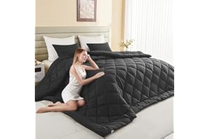 MIOTO 120x128 Oversized King Comforter, Extra Large King Size Comforter Oversized, All Season Soft Lightweight Quilt Down Alternative Duvet Insert with 8 Corner Tabs(120x128, Black)