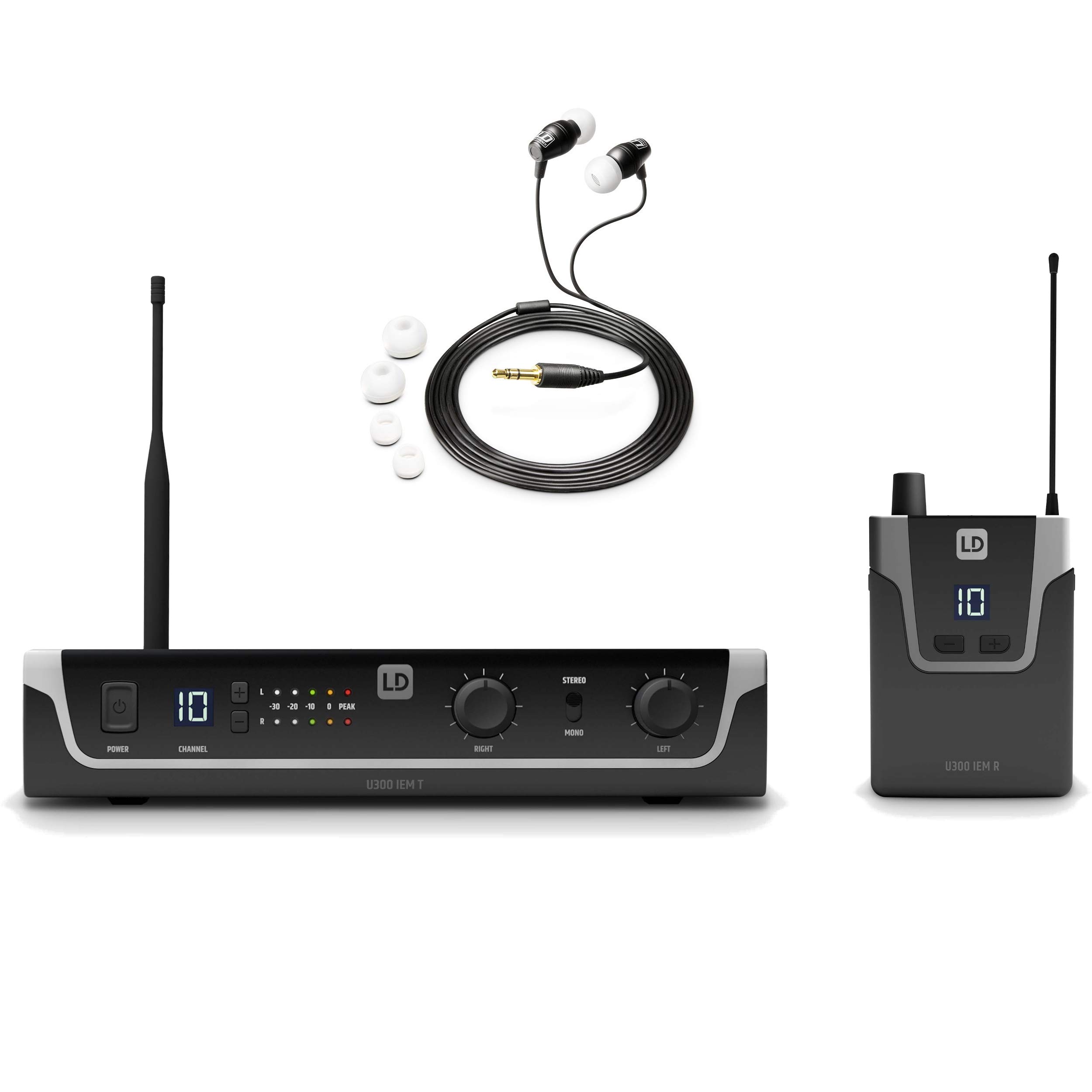 LD Systems U308 IEM HP - In-Ear Monitoring System with Earphones - 863-865 MHz + 823-832 MHz