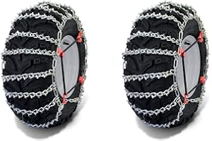 OakTen Set of 2 25x10x12 Tire Chains with Tensioners for ATV UTV Ladder Alloy 2-Link spacing ATV UTV Tire Chains