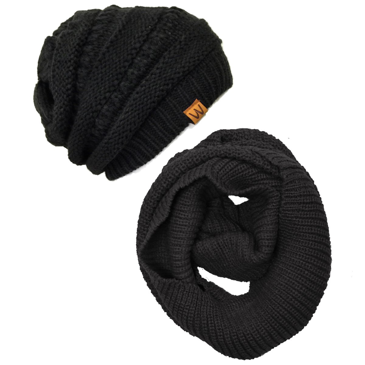 Wrapables Winter Warm Knitted Infinity Scarf and Beanie Hat Set Wrapables Winter Warm Knitted Infinity Scarf and Beanie Hat Set