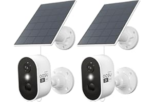 AOSU 2K Security Camera Wireless Outdoor, Solar Powered Security Camera with Spotlight, Siren, Motion Detection, Full Color N