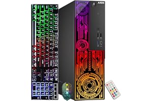 AXOII RGB Gaming PC Desktop — Intel Core i5 up to 4.10 GHz, AMD Radeon RX 550 4GB, 16GB DDR4, 512GB NVMe SSD, Wi-Fi & Bluetoo